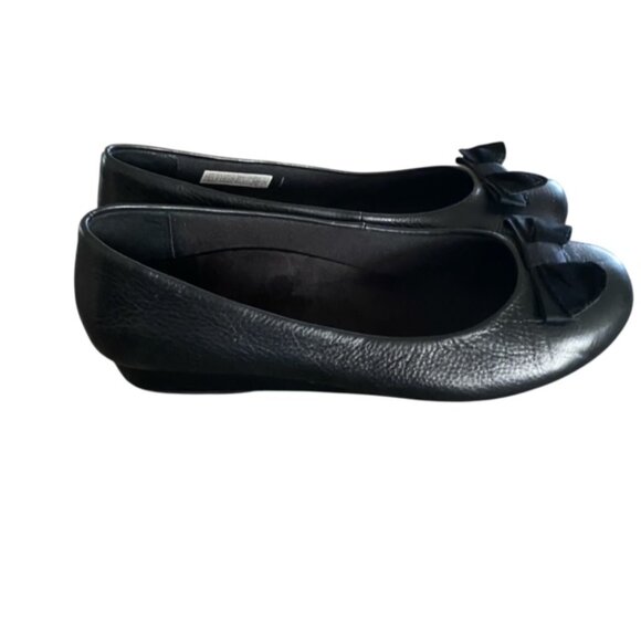 Vionic Lydia Black Leather Bow Wedge 10 - Picture 5 of 7